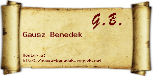 Gausz Benedek névjegykártya