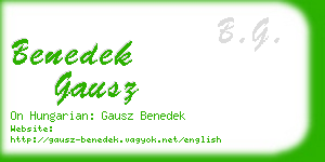 benedek gausz business card